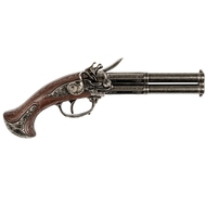 Revolving 2 Barrel Flintlock Pistol, France 18Th. C.